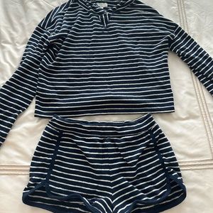 GAP Navy Blue and White Striped Women's Sweater Set